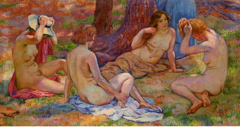 Theo Van Rysselberghe Four Bathers